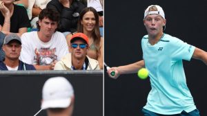 Read more about the article Cruz Hewitt makes Australian Open junior debut in front of parents Bec and Lleyton Hewitt, family and big crowd